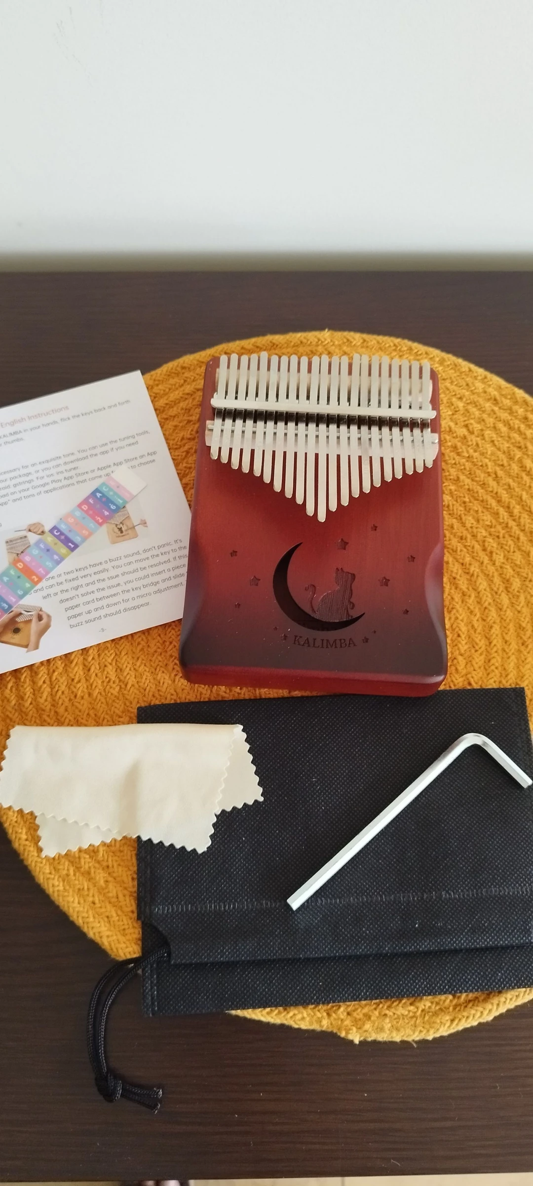Kalimba de madeira, 21 teclas